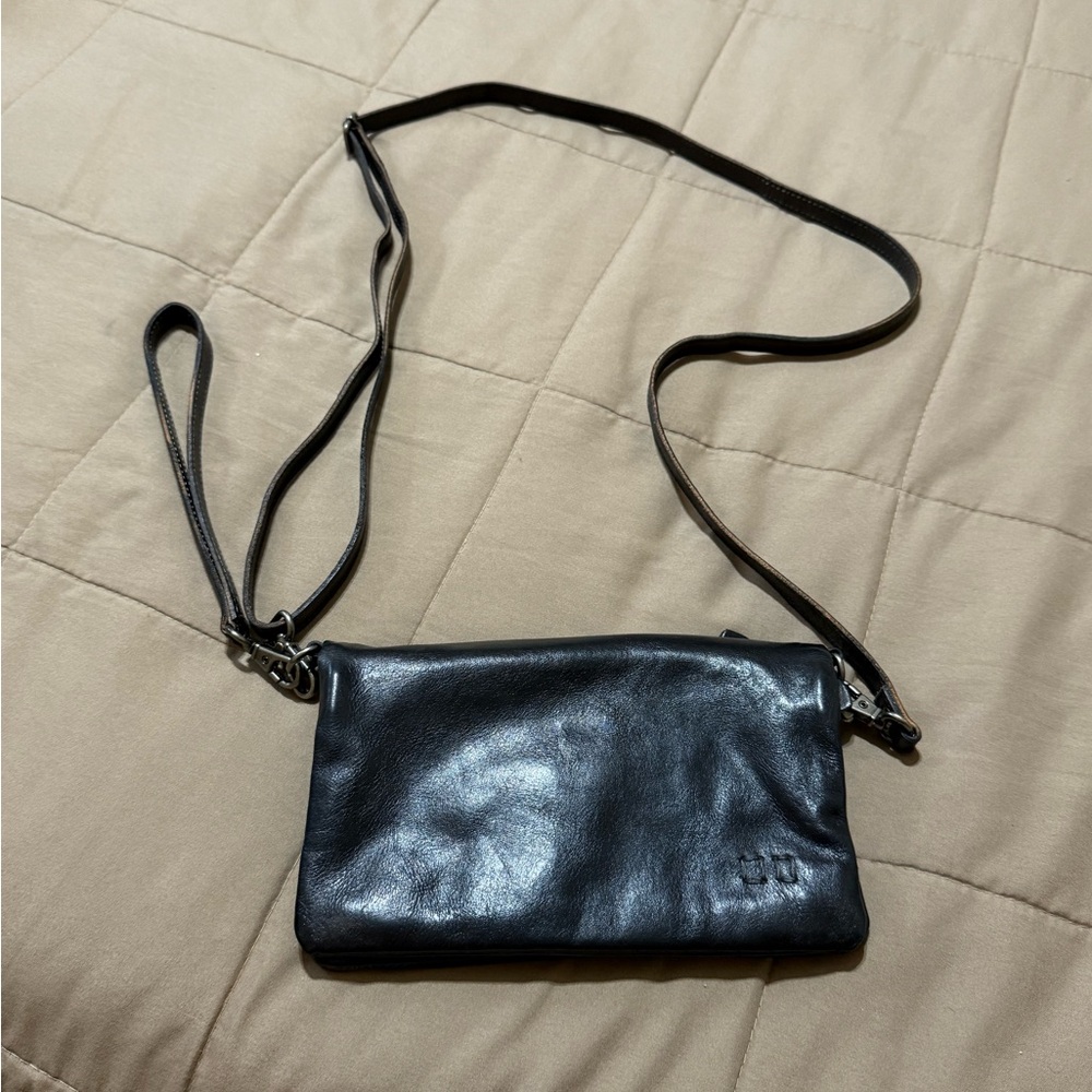 BED STU black leather Cadence crossbody/wristlet